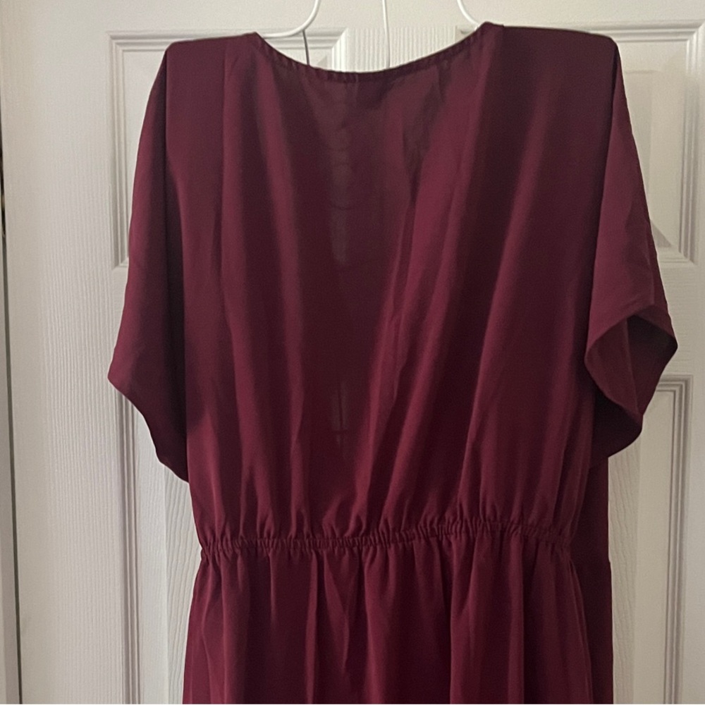 SHEIN Burgundy Midi Dress wrap - Picture 4 of 8